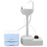 Camping Toilet 2 pcs Blauw en Wit 50.5 x 33 x 103 cm 3