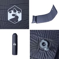 Kampeermatras met kussen zelfopblazend 1-persoons grijs 5