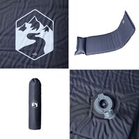 Kampeermatras met kussen zelfopblazend 1-persoons grijs 5