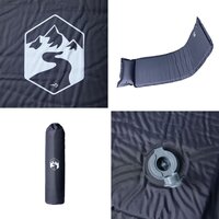 Kampeermatras met kussen zelfopblazend 1-persoons grijs 5