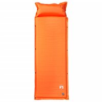 Kampeermatras met kussen zelfopblazend 1-persoons oranje 2