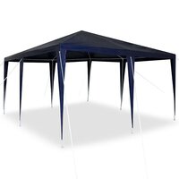 Partytent Blauw en Wit 400 x 400 x 266 cm Polyester en staal 3