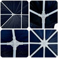 Partytent Blauw en Wit 400 x 400 x 266 cm Polyester en staal 6