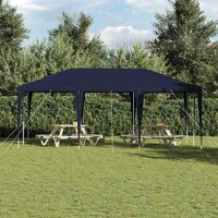 Partytent Blauw en Wit 600 x 400 x 266 cm Polyester en staal 4