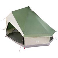 Familie Tipi Tent met dak Groen en beige 400 x 346 x 250 cm 2