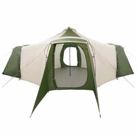 Tipi Tent met dak Groen en beige 492 x 492 x 275 cm Stof 5