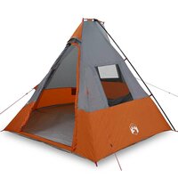 Tent Grijs en Oranje en Zwart 383 x 338 x 217 cm Polyester 3
