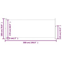 Tuinscherm uittrekbaar 180x500 cm cr&egrave;mekleurig 7