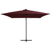 Zweefparasol met LED-verlichting 250x250 cm bordeauxrood 2