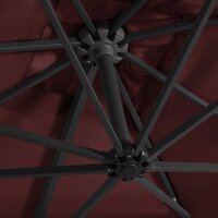 Zweefparasol met LED-verlichting 250x250 cm bordeauxrood 6
