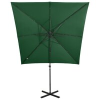 Zweefparasol met paal en LED-verlichting 250 cm groen 5