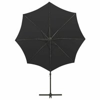Zweefparasol met paal en LED-verlichting 300 cm zwart 6