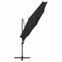 Zweefparasol met paal en LED-verlichting 300 cm zwart 7