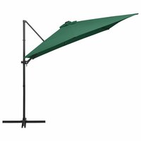 Zweefparasol met LED en stalen paal 250x250 cm groen 4