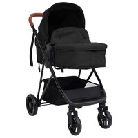Kinderwagen 3-in-1 staal antracietkleurig en zwart 2