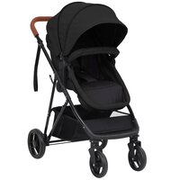 Kinderwagen 3-in-1 staal antracietkleurig en zwart 4