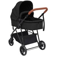 Kinderwagen 3-in-1 staal antracietkleurig en zwart 5