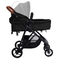 Kinderwagen 3-in-1 staal antracietkleurig en zwart 7