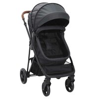 Kinderwagen 2-in-1 staal antracietkleurig en zwart 3