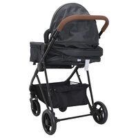 Kinderwagen 2-in-1 staal antracietkleurig en zwart 5