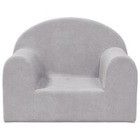 Kinderbank zacht pluche lichtgrijs 3