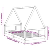 Kinderbedframe 90x200 cm massief grenenhout 9