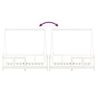 Kinderbedframe 70x140 cm massief grenenhout wit 8