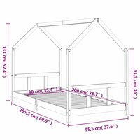 Kinderbedframe 90x200 cm massief grenenhout 9