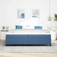 Boxspring bed Blauw 200 x 200 cm Katoenen stof 5