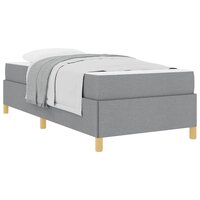Boxspring bed Lichtgrijs en Wit en Lichtgrijs 90 x 200 cm Stof 3
