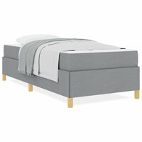 Boxspring bed Lichtgrijs en Wit en Lichtgrijs 90 x 200 cm Stof 4