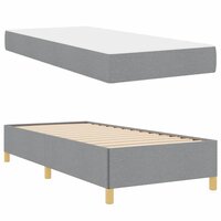 Boxspring bed Lichtgrijs en Wit en Lichtgrijs 90 x 200 cm Stof 6
