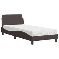 Bed met matras &quot;Dover&quot; stof donkerbruin 80x200 cm 2