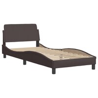 Bed met matras &quot;Dover&quot; stof donkerbruin 80x200 cm 4