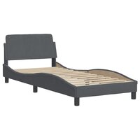 Bed met matras &quot;Dover&quot; fluweel donkergrijs 80x200 cm 4