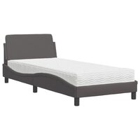 Bed met matras &quot;Dover&quot; kunstleer grijs 80x200 cm 2