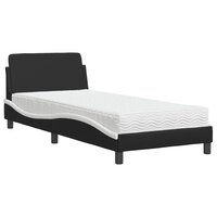 Bed met matras &quot;Dover&quot; kunstleer zwart en wit 90x190 cm 2