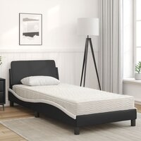 Bed met matras &quot;Dover&quot; kunstleer zwart en wit 90x190 cm 3