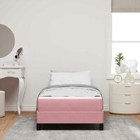 Boxspringbed met matras met matras Roze 80 x 200 cm Fluweel 5