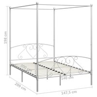 Hemelbedframe metaal wit 140x200 cm  5