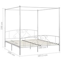 Hemelbedframe metaal wit 180x200 cm  5