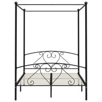Hemelbedframe metaal zwart 140x200 cm  4