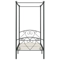 Hemelbedframe metaal grijs 90x200 cm  3