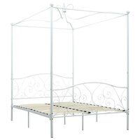 Hemelbedframe metaal wit 140x200 cm 2