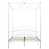 Hemelbedframe metaal wit 140x200 cm 3