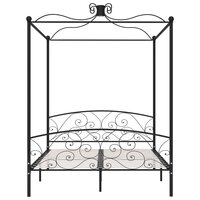 Hemelbedframe metaal zwart 160x200 cm 3