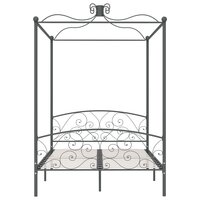 Hemelbedframe metaal grijs 140x200 cm 3