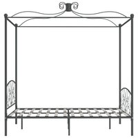 Hemelbedframe metaal grijs 140x200 cm 4