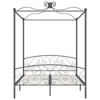 Hemelbedframe metaal grijs 180x200 cm 3
