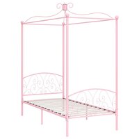 Hemelbedframe metaal roze 90x200 cm 2